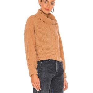 Free People Camel Be Yours Cowlneck Sweater